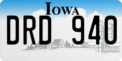 IA license plate DRD940