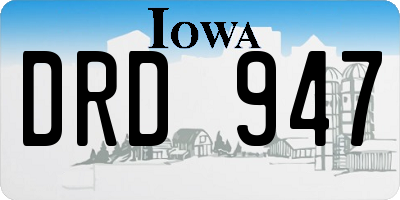 IA license plate DRD947