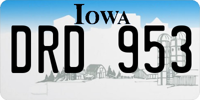 IA license plate DRD953