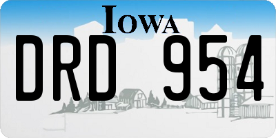 IA license plate DRD954