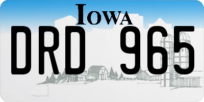 IA license plate DRD965