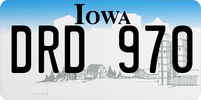 IA license plate DRD970