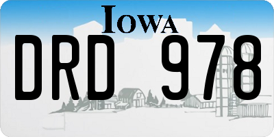 IA license plate DRD978