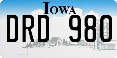 IA license plate DRD980
