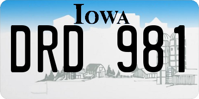 IA license plate DRD981