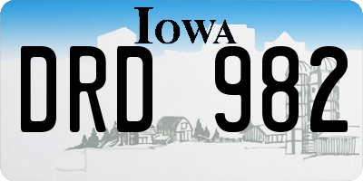 IA license plate DRD982