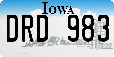 IA license plate DRD983