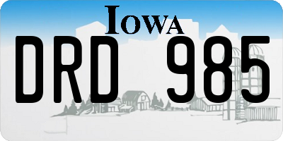 IA license plate DRD985