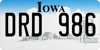IA license plate DRD986