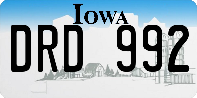 IA license plate DRD992