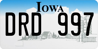 IA license plate DRD997