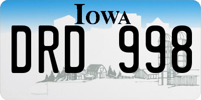 IA license plate DRD998