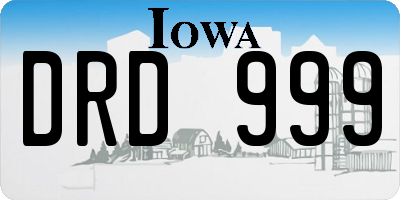 IA license plate DRD999