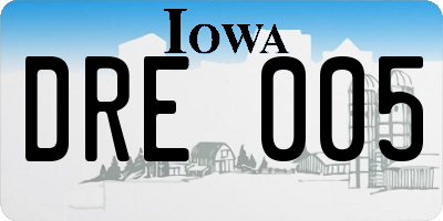 IA license plate DRE005