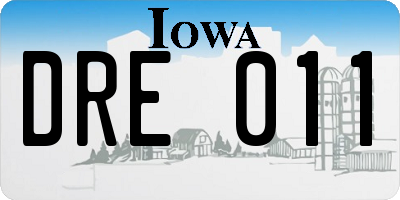 IA license plate DRE011