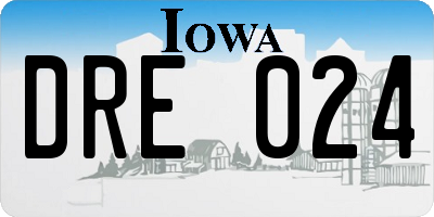 IA license plate DRE024