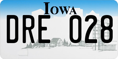 IA license plate DRE028