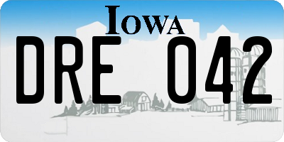 IA license plate DRE042