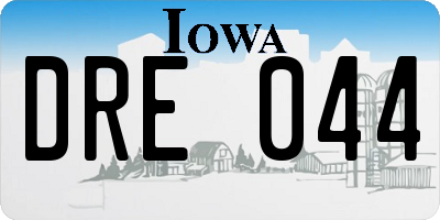 IA license plate DRE044