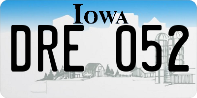 IA license plate DRE052