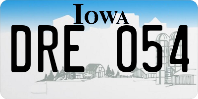IA license plate DRE054