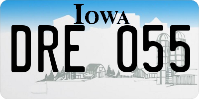 IA license plate DRE055