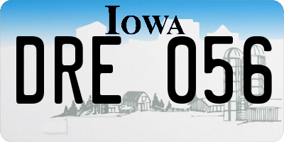IA license plate DRE056