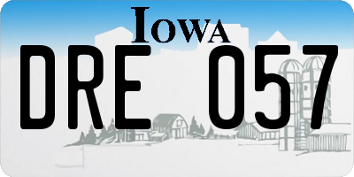 IA license plate DRE057