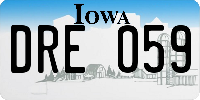 IA license plate DRE059