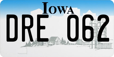 IA license plate DRE062