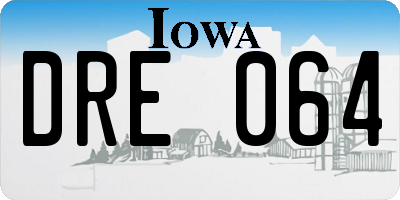 IA license plate DRE064