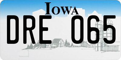 IA license plate DRE065
