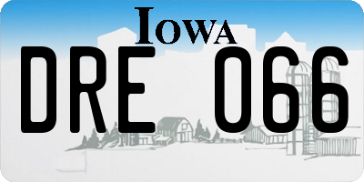 IA license plate DRE066