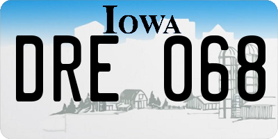 IA license plate DRE068