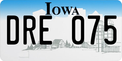 IA license plate DRE075