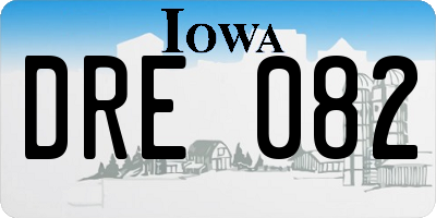 IA license plate DRE082