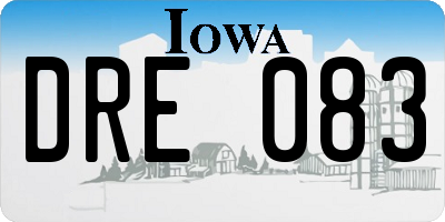 IA license plate DRE083