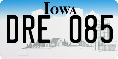IA license plate DRE085