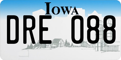 IA license plate DRE088