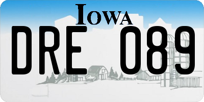 IA license plate DRE089