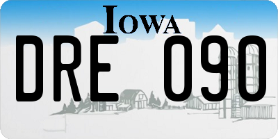 IA license plate DRE090