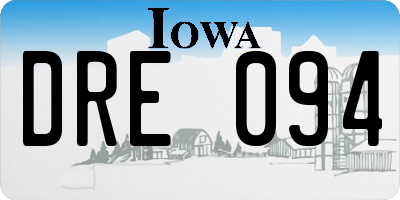 IA license plate DRE094