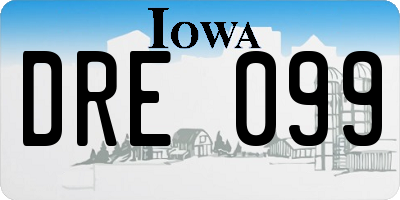 IA license plate DRE099