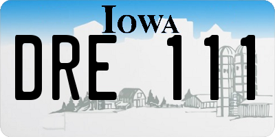 IA license plate DRE111