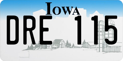 IA license plate DRE115