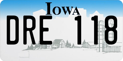 IA license plate DRE118