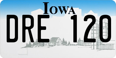 IA license plate DRE120