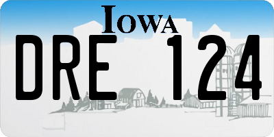 IA license plate DRE124