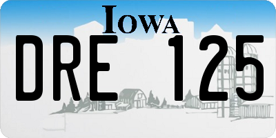 IA license plate DRE125
