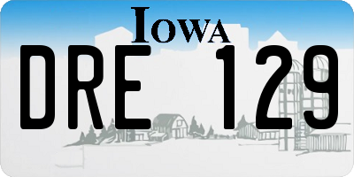 IA license plate DRE129